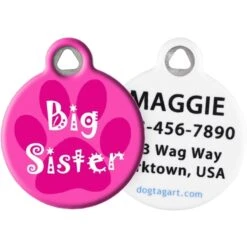 Dog Tag Art Big Sister Personalized Dog & Cat ID Tag