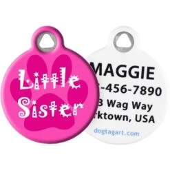 Dog Tag Art Little Sister Personalized Dog & Cat ID Tag
