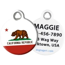 Dog Tag Art California Flag Personalized Dog & Cat ID Tag