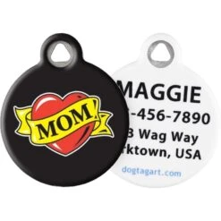 Dog Tag Art Mom Heart Tattoo Personalized Dog & Cat ID Tag