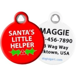 Dog Tag Art Santa's Little Helper Personalized Dog & Cat ID Tag