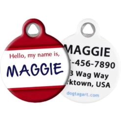 Dog Tag Art Hello. My Name Is Personalized Dog & Cat ID Tag