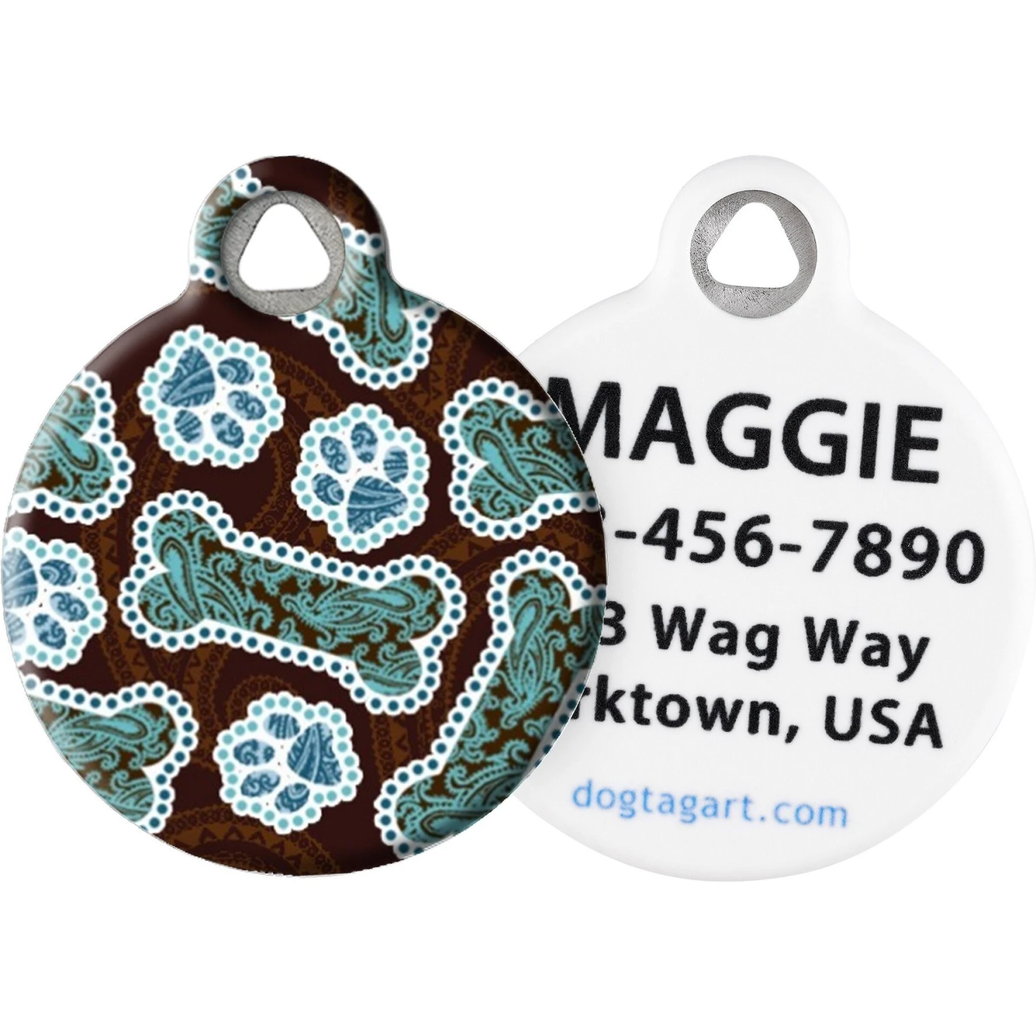 Dog Tag Art Java Paisley Personalized Dog & Cat ID Tag 1 Dog Tag Art Java Paisley Personalized Dog & Cat ID Tag