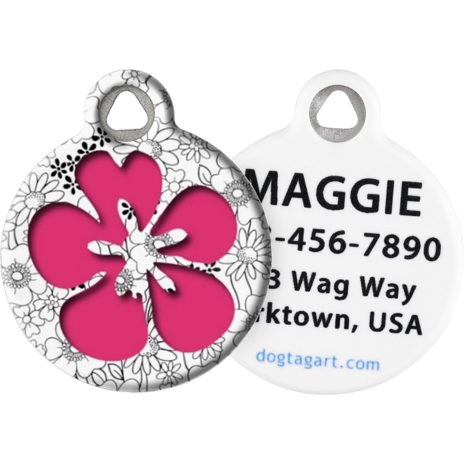 Dog Tag Art Flower Power Personalized Dog & Cat ID Tag 1 Dog Tag Art Flower Power Personalized Dog & Cat ID Tag