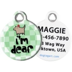 Dog Tag Art I'm Deaf Personalized Dog & Cat ID Tag