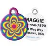 Dog Tag Art Psychedelic Flower Personalized Dog & Cat ID Tag