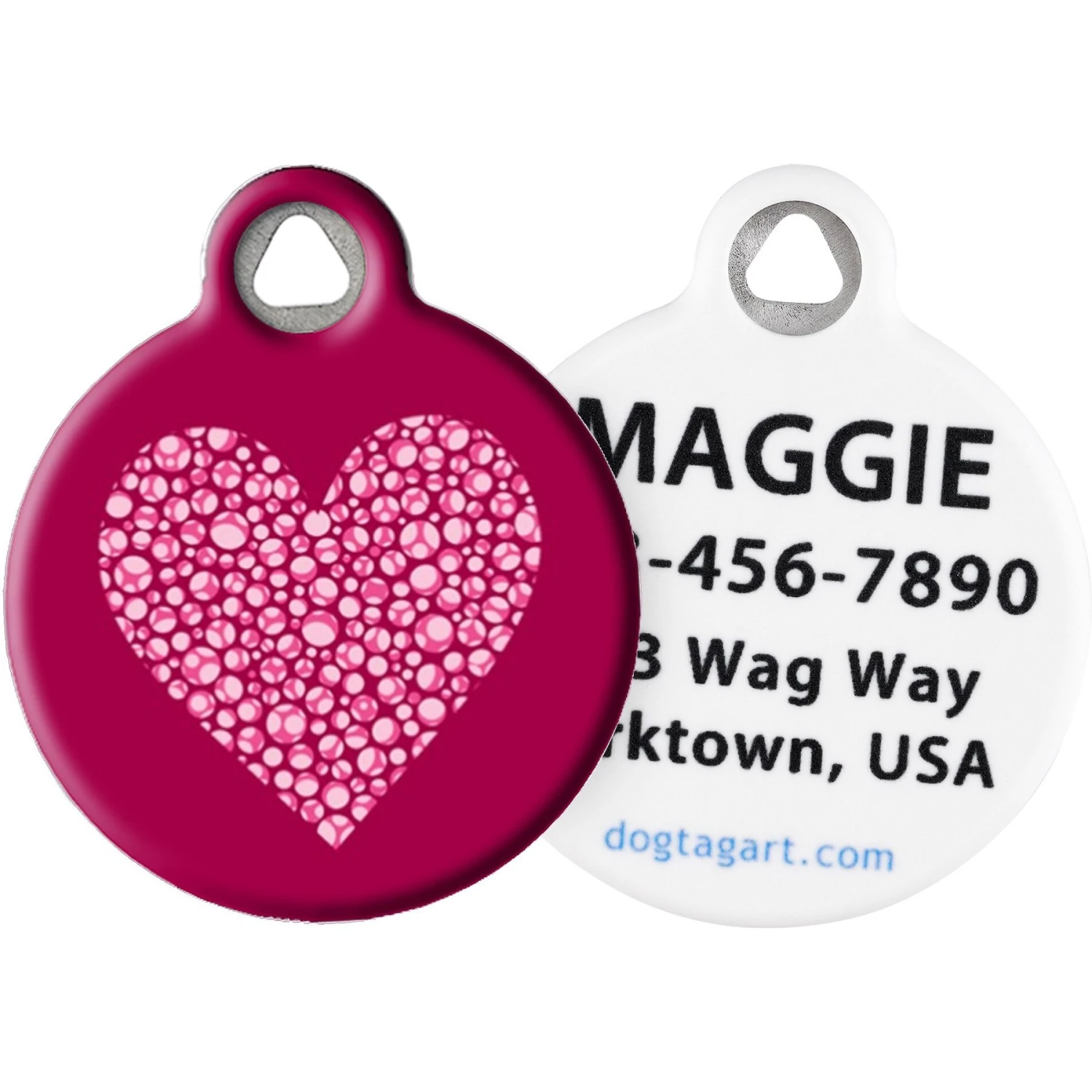 Dog Tag Art Valentine Heart Personalized Dog & Cat ID Tag 1 Dog Tag Art Valentine Heart Personalized Dog & Cat ID Tag