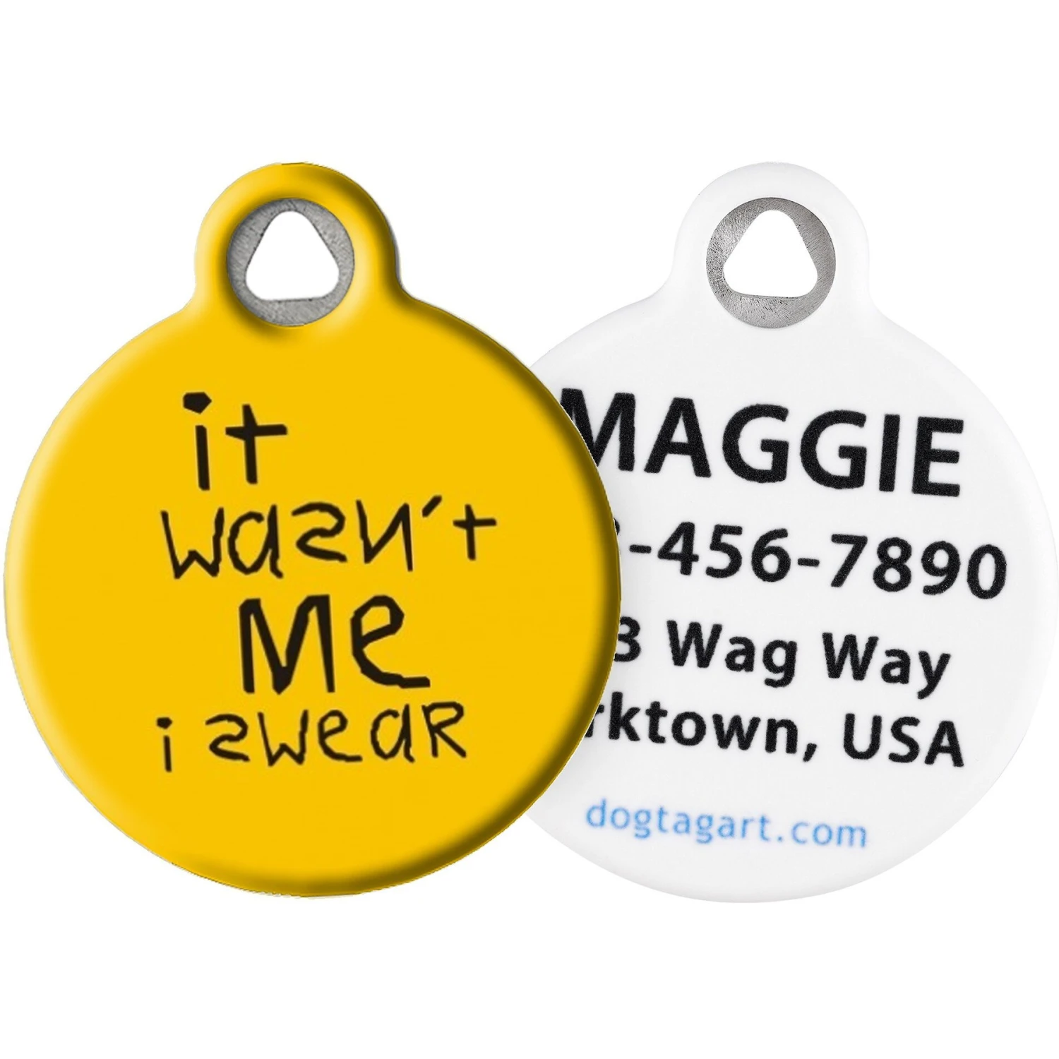 Dog Tag Art Wasn't Me Personalized Dog & Cat ID Tag 1 Dog Tag Art Wasn't Me Personalized Dog & Cat ID Tag