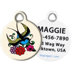 Dog Tag Art Classic Sparrow Tattoo Personalized Dog & Cat ID Tag