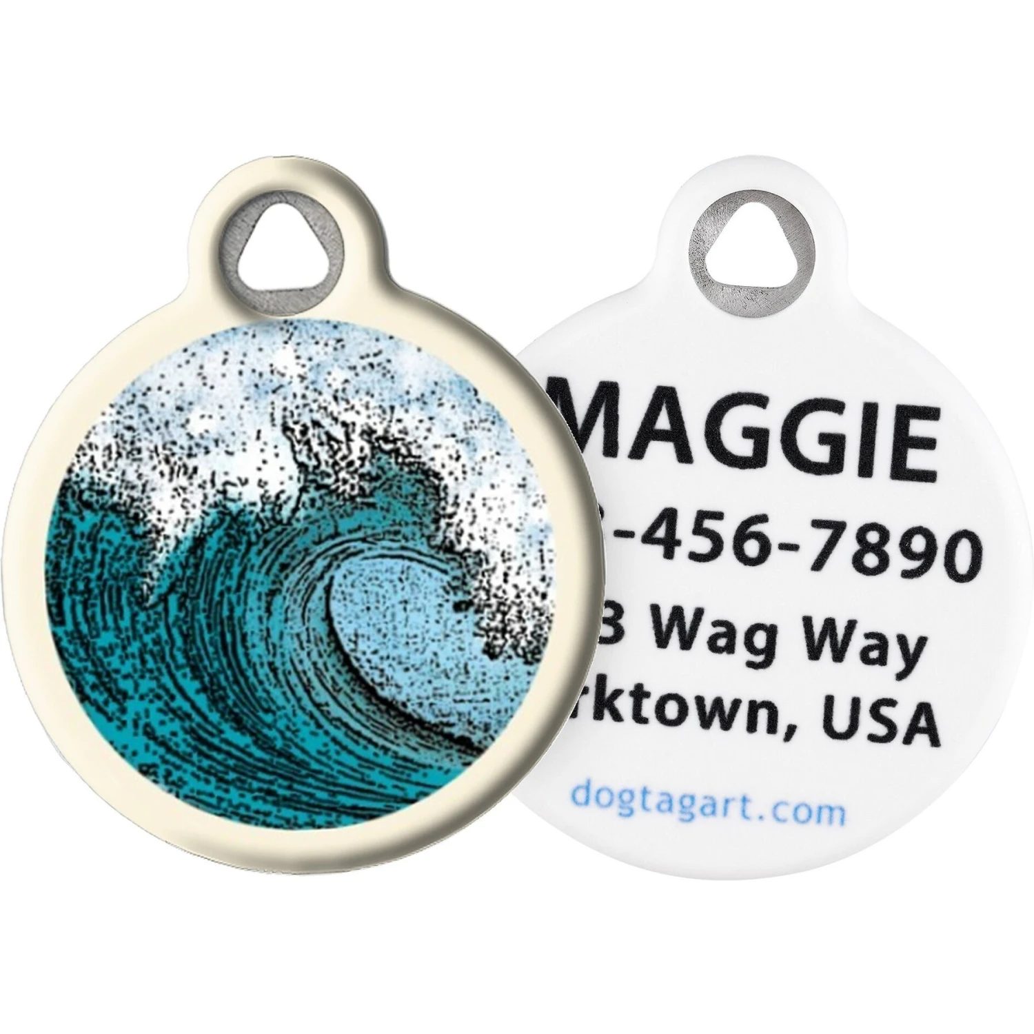 Dog Tag Art Wave Personalized Dog & Cat ID Tag 1 Dog Tag Art Wave Personalized Dog & Cat ID Tag