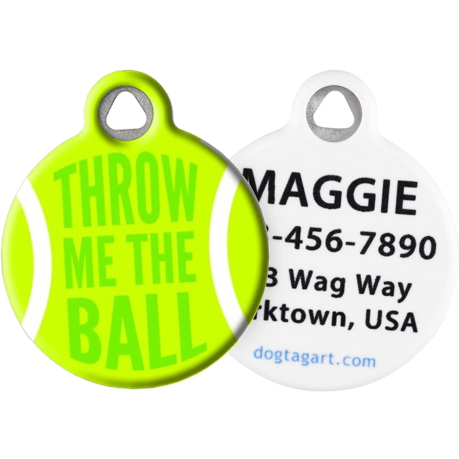 Dog Tag Art Throw Me The Ball Personalized Dog ID Tag 1 Dog Tag Art Throw Me The Ball Personalized Dog ID Tag