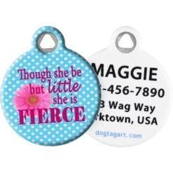 Dog Tag Art Little But Fierce Personalized Dog & Cat ID Tag
