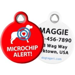 Dog Tag Art Microchip Alert Personalized Dog & Cat ID Tag