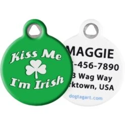 Dog Tag Art Kiss Me I'm Irish Personalized Dog & Cat ID Tag
