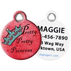 Dog Tag Art Pretty Princess Personalized Dog & Cat ID Tag