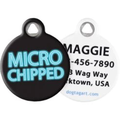 Dog Tag Art Microchipped Personalized Dog & Cat ID Tag