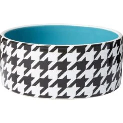 Frisco Houndstooth Non-skid Ceramic Dog Bowl