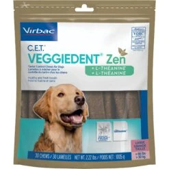 Virbac C.E.T. VeggieDent Zen Dental Chews For Large Dogs, Over 66-lbs