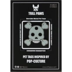 Trill Paws Skull & Bones Personalized Dog & Cat ID Tag -PetSafe Kong Shop 272386 PT4. AC SS1800 V1631733990