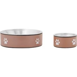 Frisco Paw Print Non-Skid Stainless Steel Dog & Cat Bowl -PetSafe Kong Shop 277546 PT5. AC SS1800 V1627936032