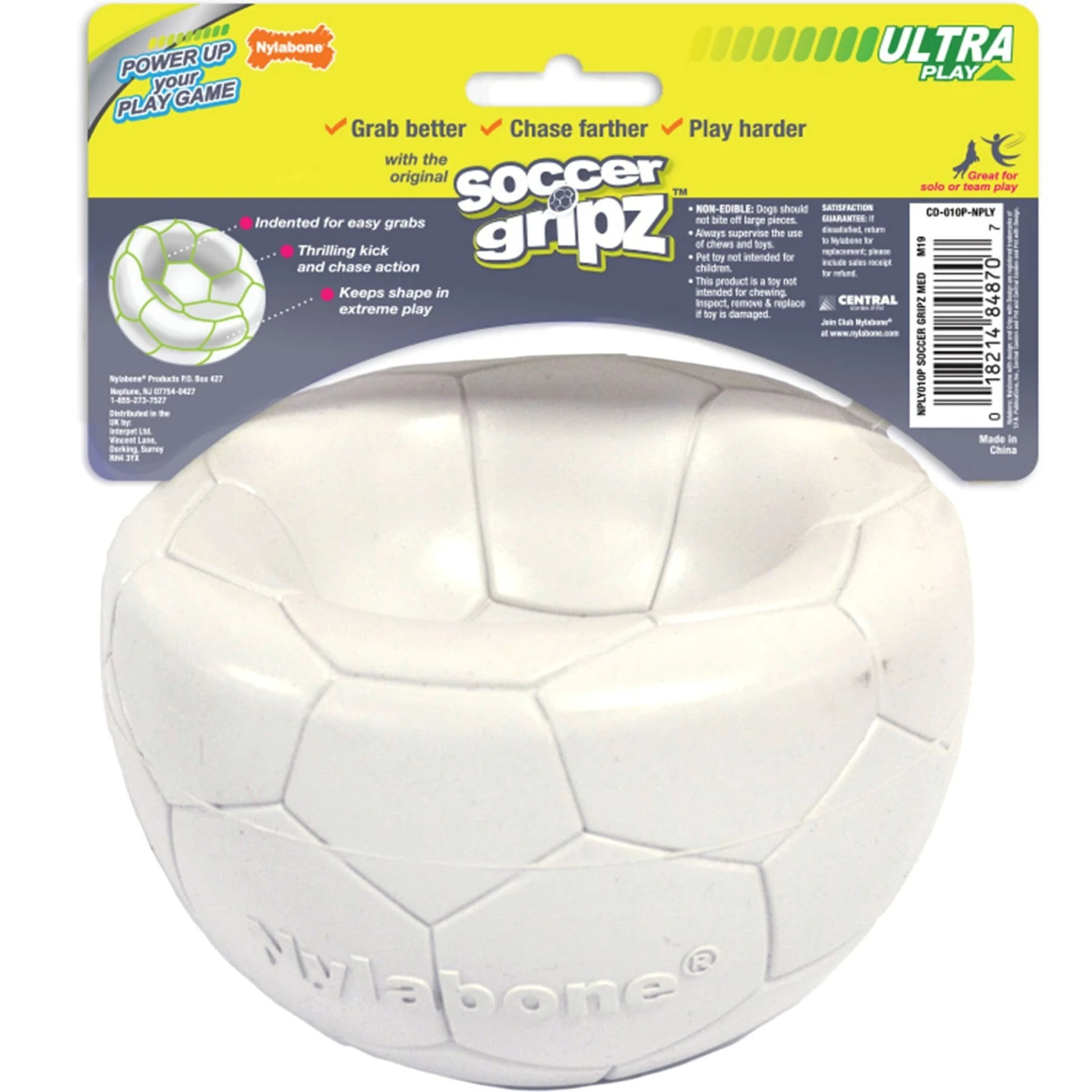 Nylabone Power Play Gripz Soccer Ball Dog Toy 7 Nylabone Power Play Gripz Soccer Ball Dog Toy - Image 7