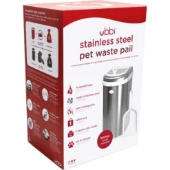 Ubbi® Ubbi Stainless Steel Dog & Cat Waste Pail -PetSafe Kong Shop 279122 PT3. AC SS1800 V1678371864
