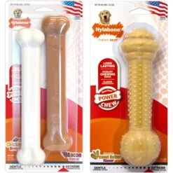 Nylabone Power Chew Nylon Dog Bones Bundle Chicken, Bacon & Peanut Butter