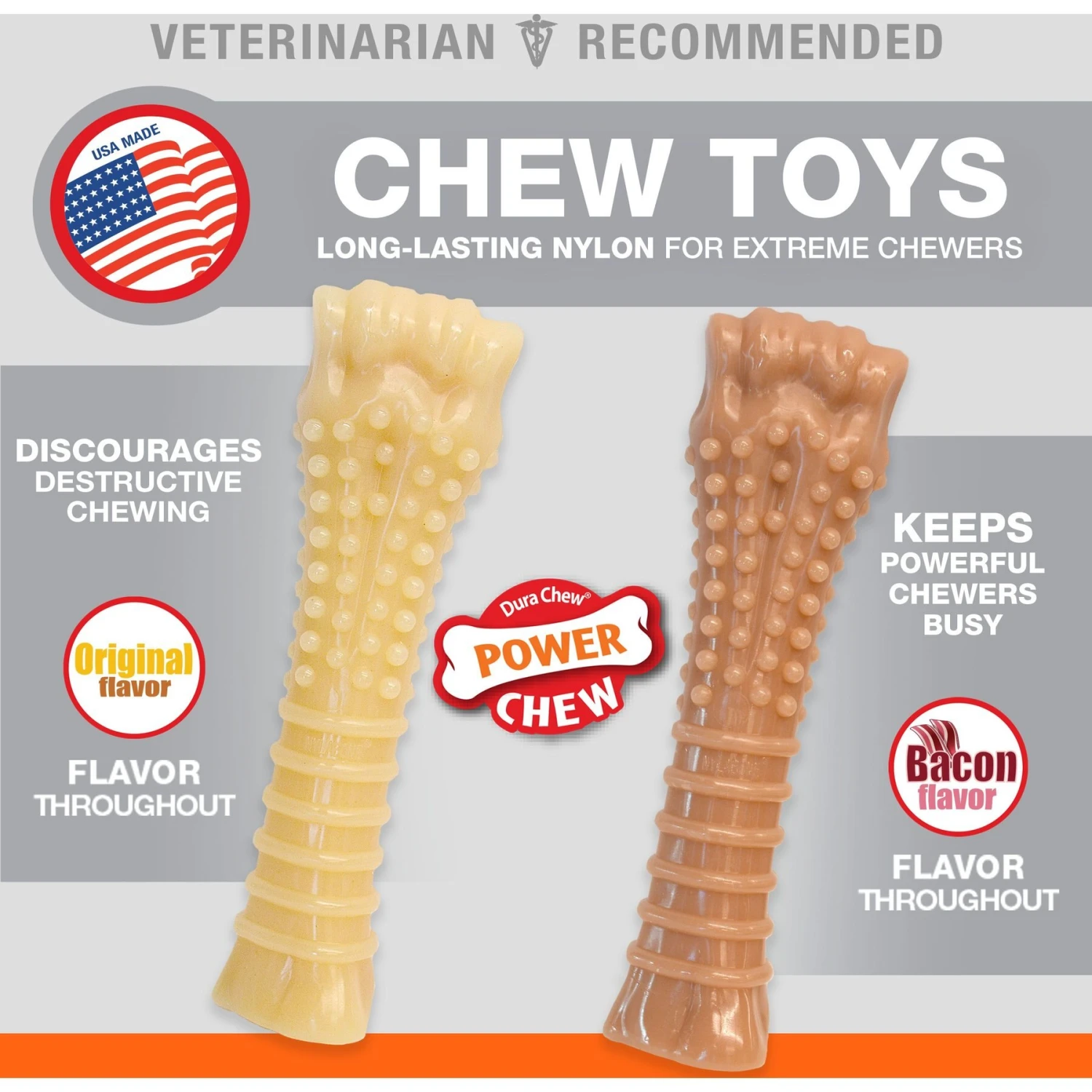 Nylabone Power Chew Dog Chew Toys For Aggressive Chewers Bundle Original 2 Nylabone Power Chew Dog Chew Toys For Aggressive Chewers Bundle Original - Image 2