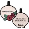 QALO Blush Floral Personalized Dog ID Tag