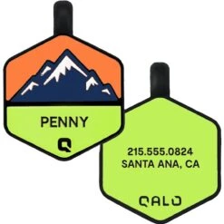 QALO Neon Mountain Personalized Dog ID Tag