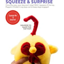 Charming Pet Poppers Chicken Plush Dog Toy, Yellow, X-Small -PetSafe Kong Shop 280224 PT3. AC SS1800 V1618932587