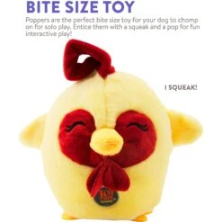 Charming Pet Poppers Chicken Plush Dog Toy, Yellow, X-Small -PetSafe Kong Shop 280224 PT4. AC SS1800 V1618932374