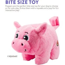 Charming Pet Poppers Pig Plush Dog Toy, Pink, X-Small -PetSafe Kong Shop 280230 PT4. AC SS1800 V1618932136