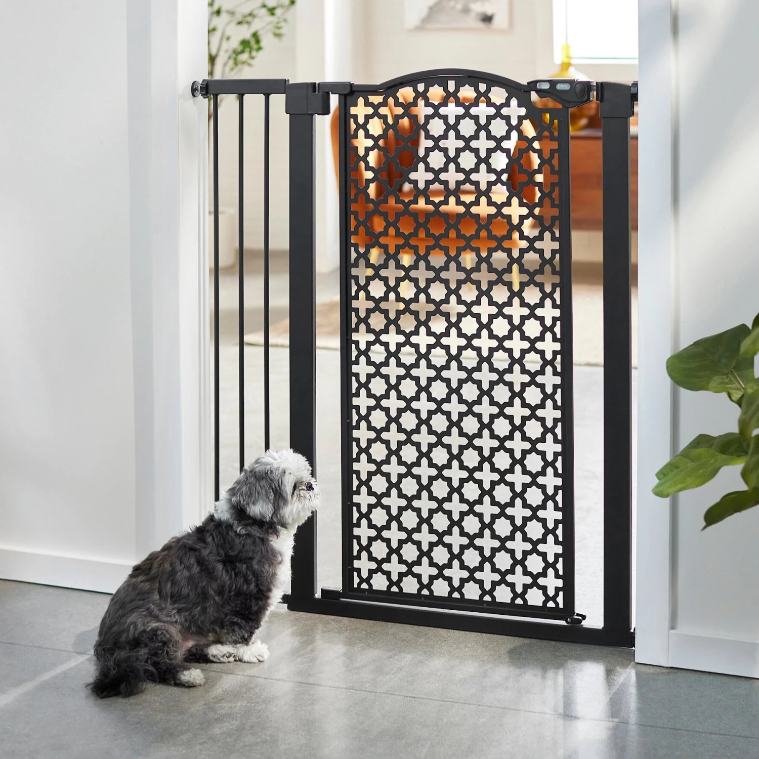 Frisco Metal Pattern Extra Tall Auto-close Dog Gate 1 Frisco Metal Pattern Extra Tall Auto-close Dog Gate