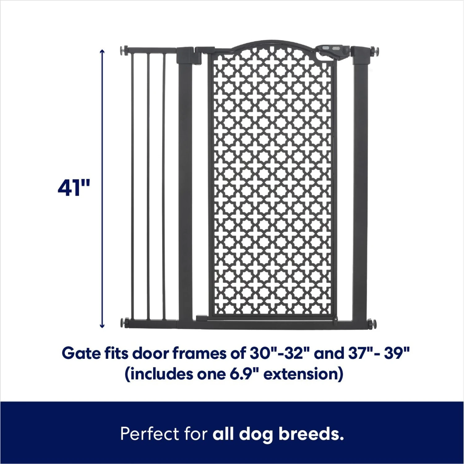 Frisco Metal Pattern Extra Tall Auto-close Dog Gate 2 Frisco Metal Pattern Extra Tall Auto-close Dog Gate - Image 2