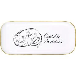 Punch Studio Cuddle Buddies Reclining Dog Ceramic Tray