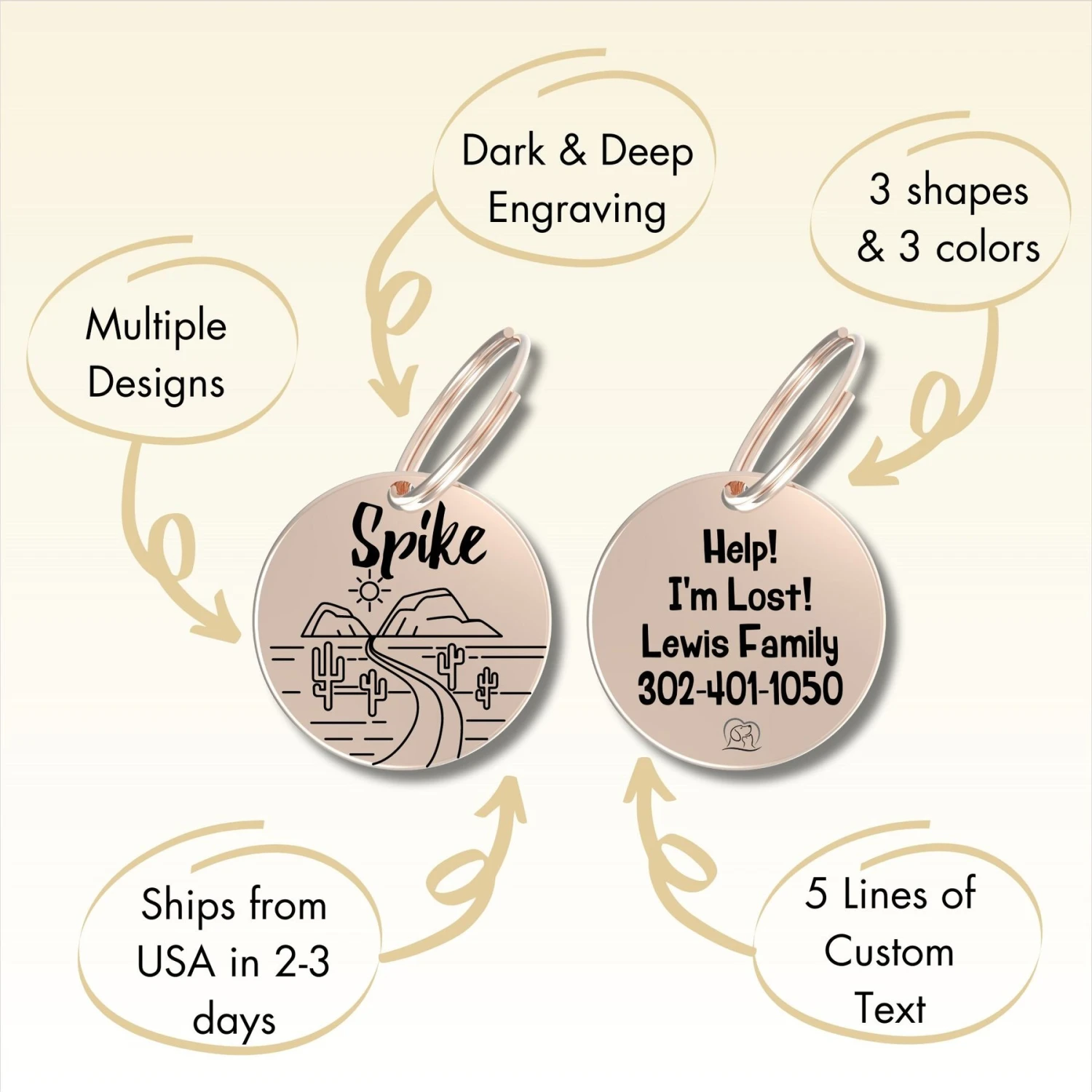 PawFurEver Circle Personalized Dog ID Tag 7 PawFurEver Circle Personalized Dog ID Tag - Image 7