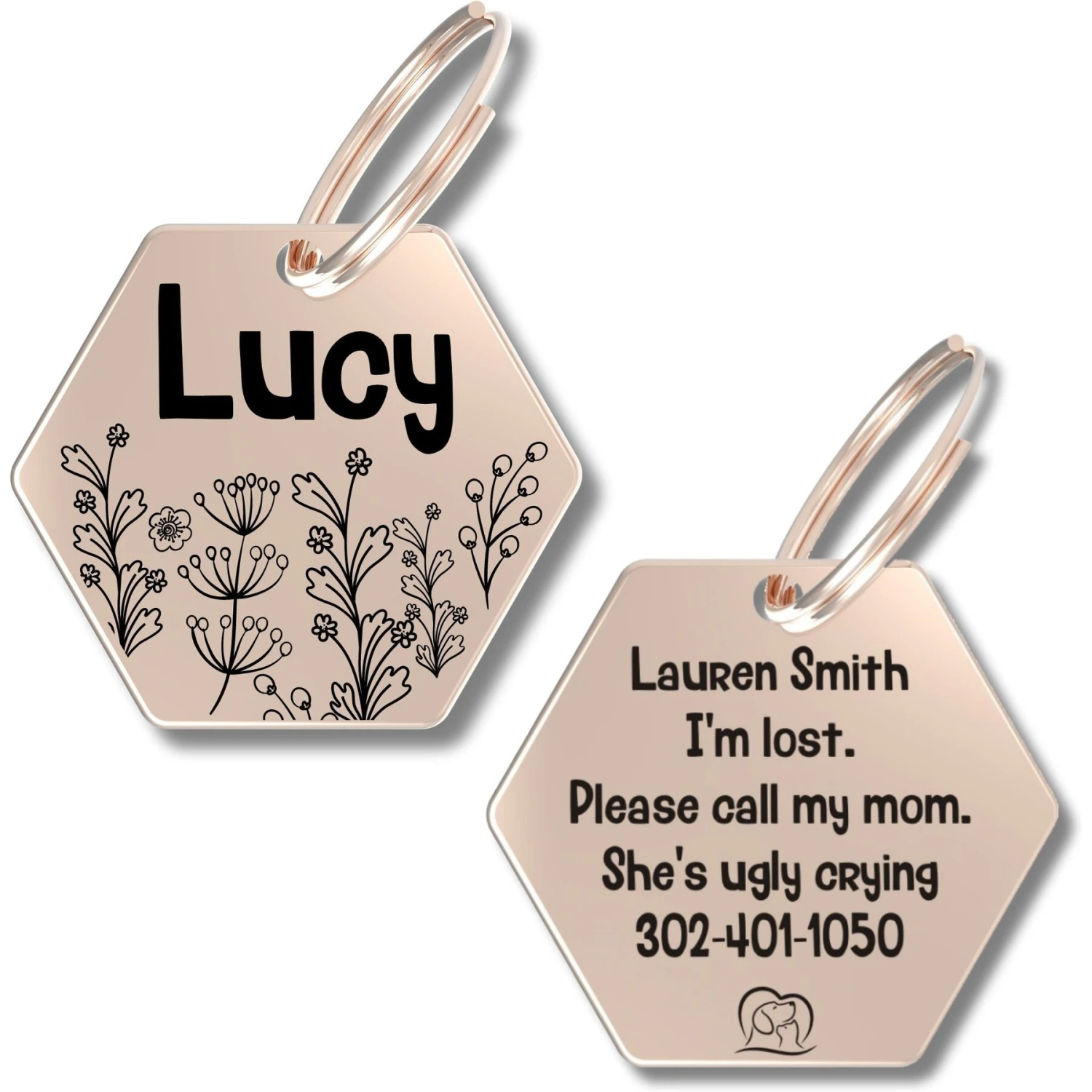 PawFurEver Hexagon Personalized Dog ID Tag 1 PawFurEver Hexagon Personalized Dog ID Tag