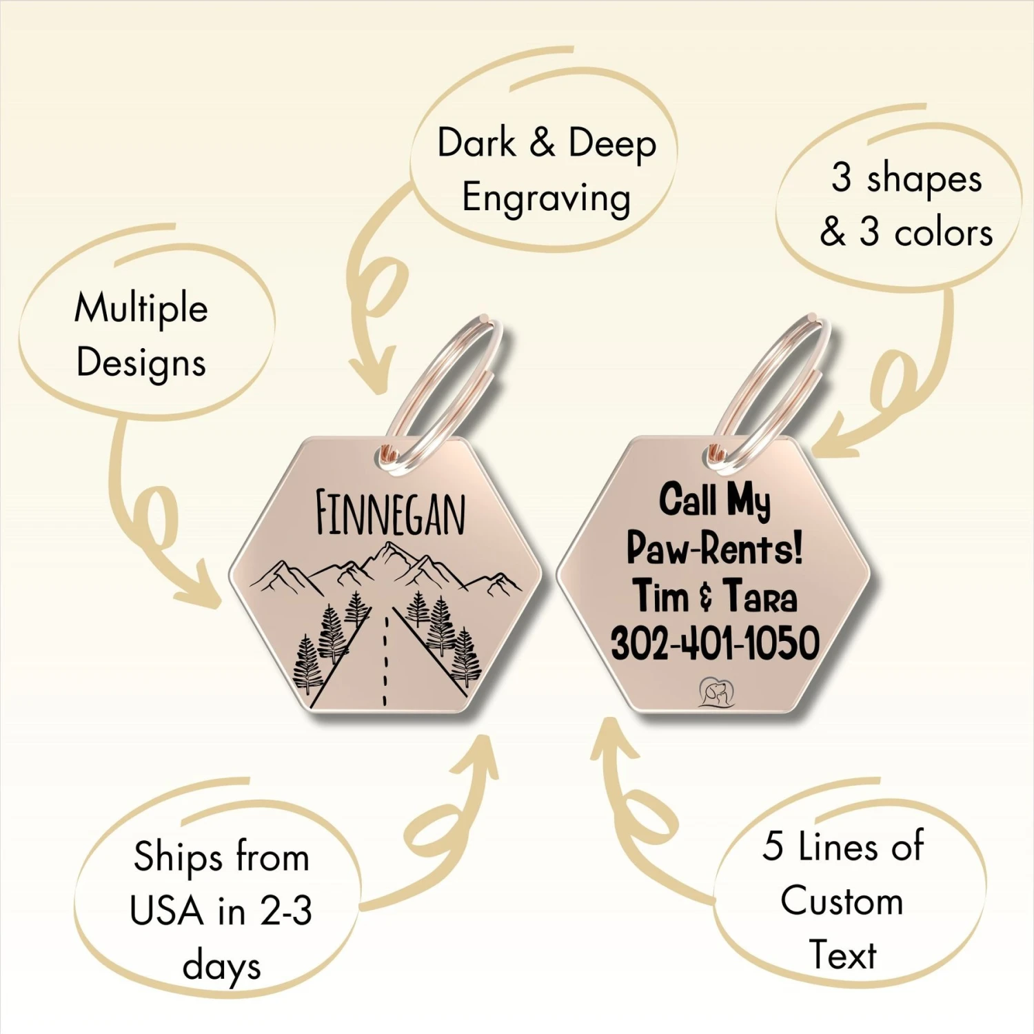 PawFurEver Hexagon Personalized Dog ID Tag 7 PawFurEver Hexagon Personalized Dog ID Tag - Image 7