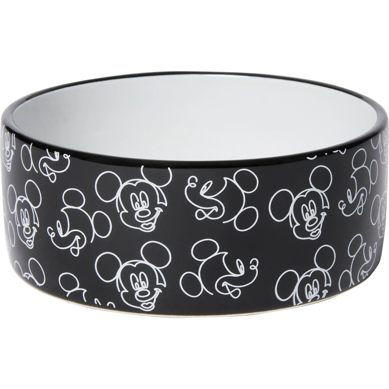 Disney Mickey Mouse Black & White No-Skid Ceramic Dog & Cat Bowl 1 Disney Mickey Mouse Black & White No-Skid Ceramic Dog & Cat Bowl