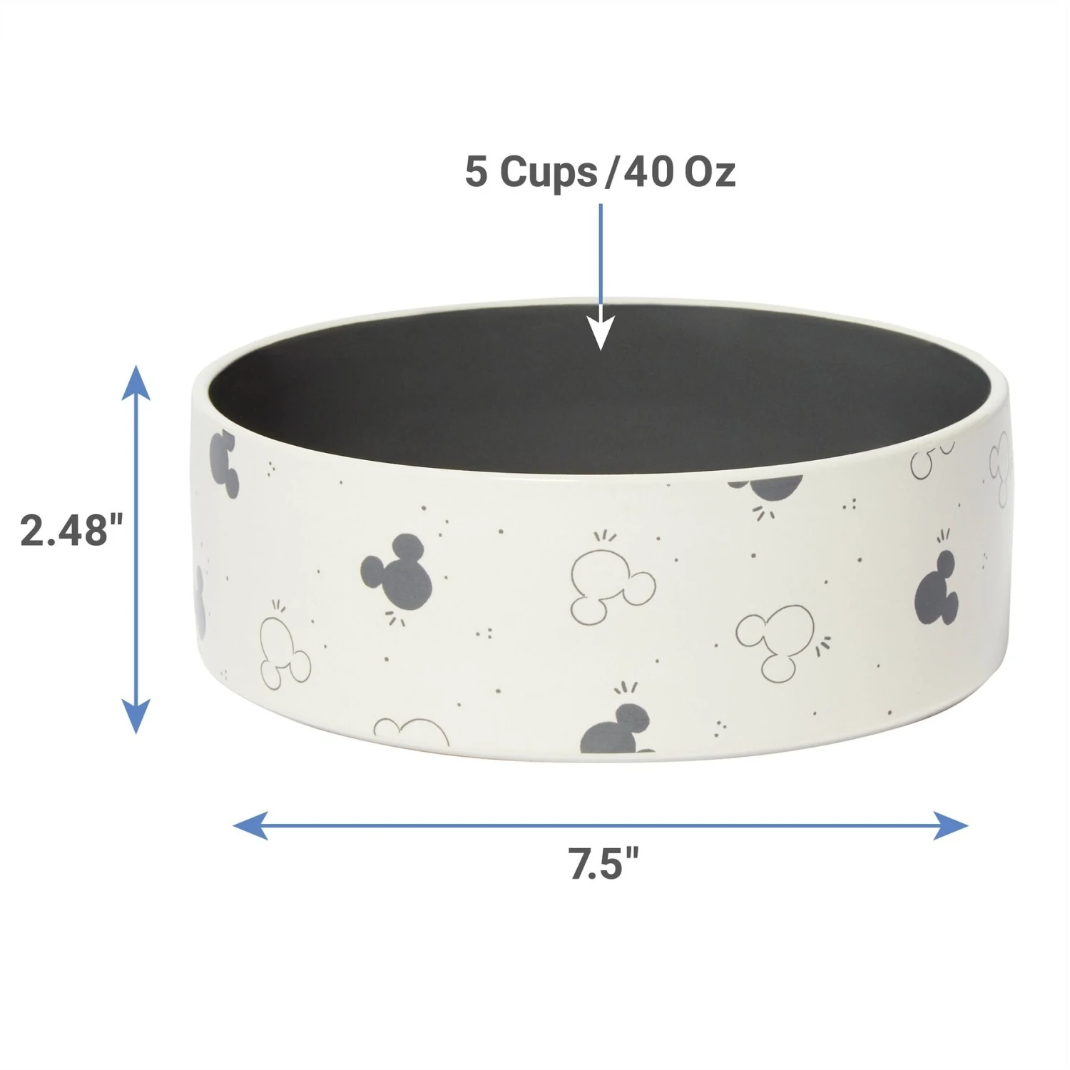Disney Mickey Mouse Watercolor Silhouette No-Skid Ceramic Dog & Cat Bowl 2 Disney Mickey Mouse Watercolor Silhouette No-Skid Ceramic Dog & Cat Bowl - Image 2