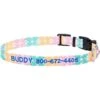 Frisco Pastel Tie Dye Polyester Personalized Dog Collar