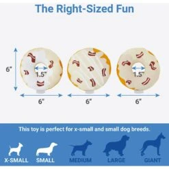 Frisco Fall Maple Bacon Donuts Plush Squeaky Dog Toy, 3 Count -PetSafe Kong Shop 285613 PT2. AC SS1800 V1633969278