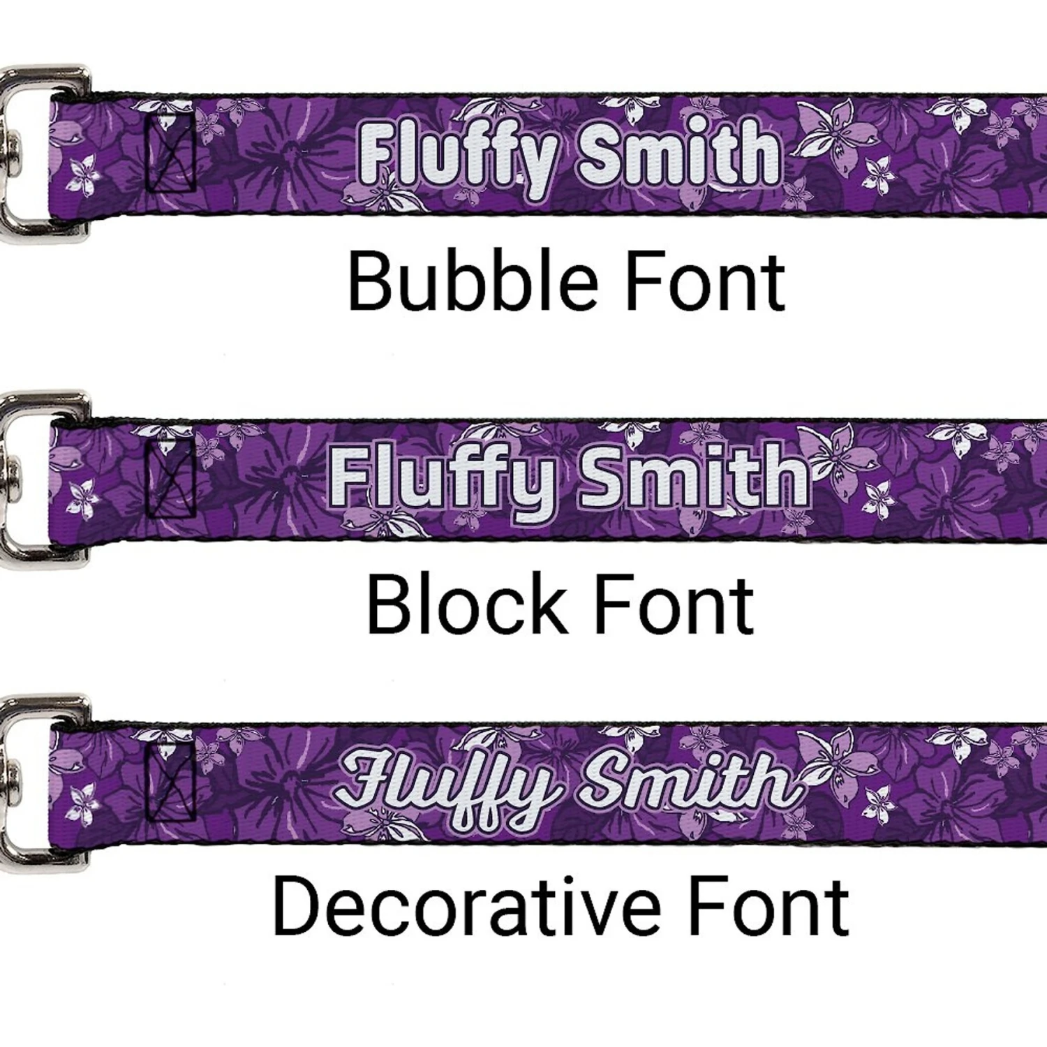 Buckle-Down Personalized Dog Leash, Hibiscus Collage 2 Buckle-Down Personalized Dog Leash, Hibiscus Collage - Image 2