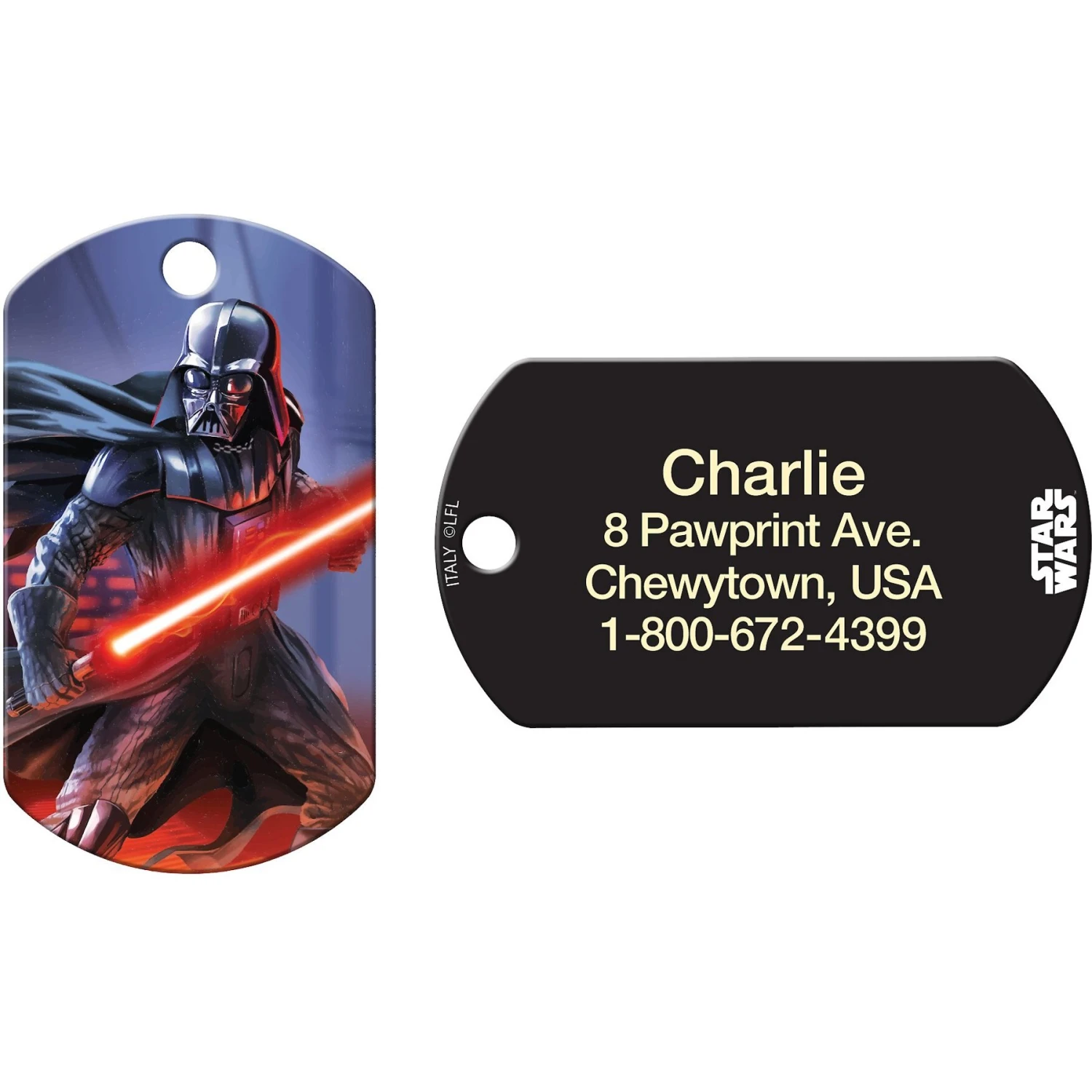 Quick-Tag Star Wars Darth Vader Military Personalized Dog & Cat ID Tag 1 Quick-Tag Star Wars Darth Vader Military Personalized Dog & Cat ID Tag