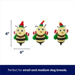 Frisco Holiday Bee Merry Hide & Seek Puzzle Plush Squeaky Dog Toy -PetSafe Kong Shop 287099 PT2. AC SS1800 V1695044345