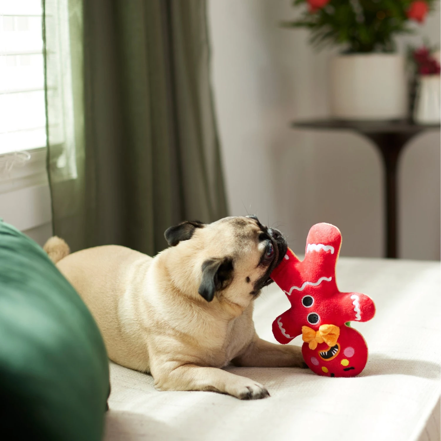 Frisco Holiday Naughty Or Nice Gingerbread Man Reversible Plush Squeaky Dog Toy 4 Frisco Holiday Naughty Or Nice Gingerbread Man Reversible Plush Squeaky Dog Toy - Image 4