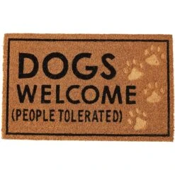 Mud Pie "Dogs Welcome" Paw Print Mat