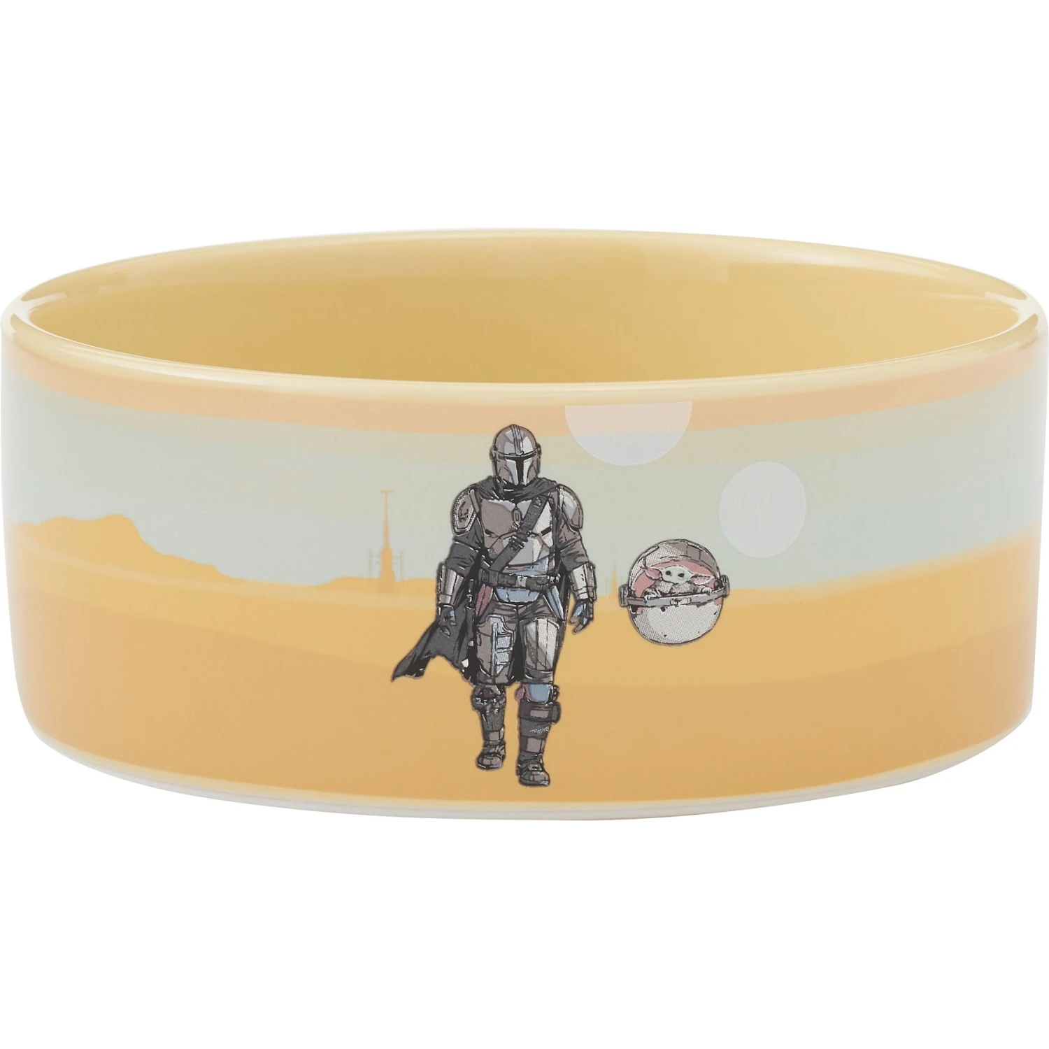 STAR WARS THE MANDALORIAN & CHILD Desert Non-Skid Ceramic Dog & Cat Bowl 1 STAR WARS THE MANDALORIAN & CHILD Desert Non-Skid Ceramic Dog & Cat Bowl