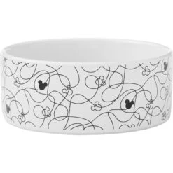 Disney Mickey Lines Non-Skid Ceramic Dog & Cat Bowl